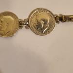 Antique Sterling Silver Threepence Coin Bracelet