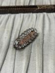 Victorian Brass Bar Brooch with Flower Design
