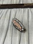 Victorian Brass Bar Brooch with Flower Design