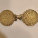 Antique Sterling Silver Threepence Coin Bracelet