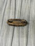 Victorian Brass Bar Brooch with Flower Design
