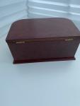 Vintage Wooden Mele Jewelry Box with Swing-Out Sides