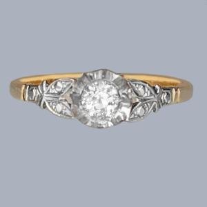1920s Vintage Diamond Solitaire Engagement Ring