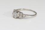 Art Deco Platinum Old Cut Diamond Engagement Ring