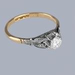 1920s Vintage Diamond Solitaire Engagement Ring