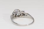 Art Deco Platinum Old Cut Diamond Engagement Ring