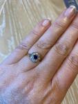 1920s Antique Sapphire and Diamond Cluster Ring