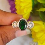 Vintage Art Deco 14K White Gold Emerald Ring