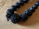 Whitby Jet Graduated Carved Bead Necklace