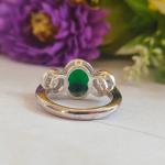 Vintage Art Deco 14K White Gold Emerald Ring