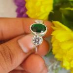 Vintage Art Deco 14K White Gold Emerald Ring