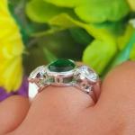Vintage Art Deco 14K White Gold Emerald Ring