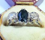 Antique Art Deco Gold Sapphire & Diamond Ring