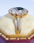 Art Deco 18ct Gold Sapphire Diamond Ring Size P