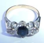 Antique Art Deco Gold Sapphire & Diamond Ring