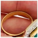 Vintage 18ct Gold Emerald and Diamond Cluster Ring