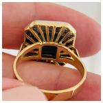 Vintage 18ct Gold Emerald and Diamond Cluster Ring
