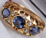 Edwardian 18Ct Gold Sapphire Diamond Cluster Ring