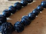 Whitby Jet Graduated Carved Bead Necklace