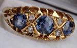 Edwardian 18Ct Gold Sapphire Diamond Cluster Ring