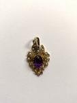 15ct Gold Amethyst and Pearl Antique Pendant