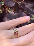 18ct Gold Antique Diamond & Ruby Clover Ring