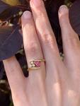 18ct Gold Antique Diamond & Ruby Clover Ring