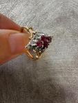 9ct Yellow Gold Ruby and Diamond Ring