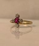 Vintage Ruby and Diamond 18ct Gold Ring