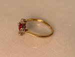 Vintage Ruby and Diamond 18ct Gold Ring