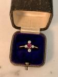 Vintage Ruby and Diamond 18ct Gold Ring
