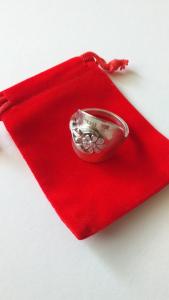 Antique 1931 Sterling Silver Floral Spoon Ring