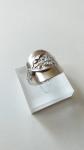 Antique 1931 Sterling Silver Floral Spoon Ring
