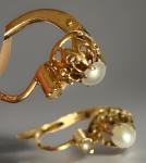 18ct Gold French Dormeuse Earrings with Pearls