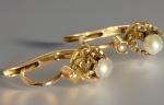 18ct Gold French Dormeuse Earrings with Pearls