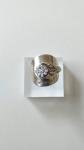 Antique 1931 Sterling Silver Floral Spoon Ring