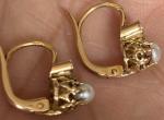 18ct Gold French Dormeuse Earrings with Pearls