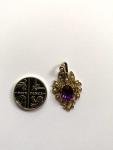 15ct Gold Amethyst and Pearl Antique Pendant