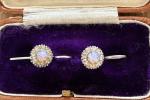 Art Deco Sterling Silver Opal Drop Earrings
