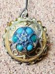 Turquoise Gold Drop Earrings, Etruscan Revival, c.1880