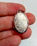 Victorian Oval Silver Locket Pendant, c. 1870-1900