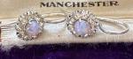 Art Deco Sterling Silver Opal Drop Earrings