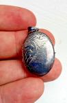 Victorian Oval Silver Locket Pendant, c. 1870-1900