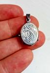 Victorian Oval Silver Locket Pendant, c. 1870-1900