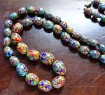 Art Deco Multi-Color Glass Bead Necklace