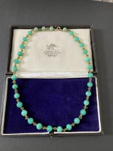 Vintage Green Glass Necklace