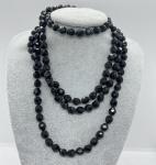 French Jet Flapper Necklace, Art Deco Style
