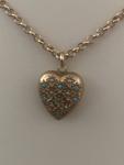 Edwardian 9ct Gold Puffy Heart Pendant with Turquoise