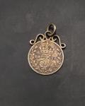1917 English Silver Threepence Coin Pendant