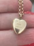 Edwardian 9ct Gold Puffy Heart Pendant with Turquoise
